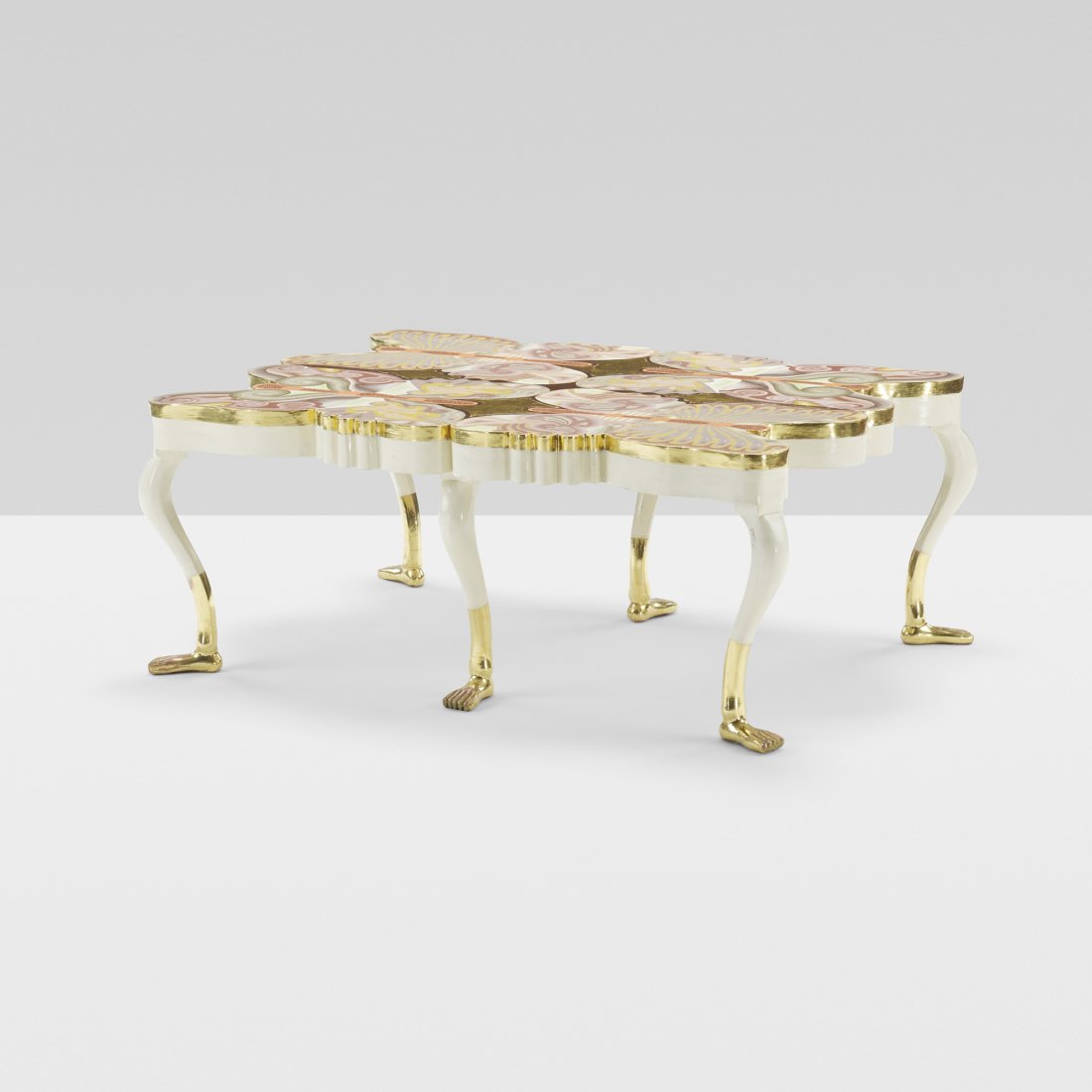 Friedeberg Butterflies with Legs coffee table: Pedro Friedeberg Butterflies with Legs coffee table Mexico, 1979 lacquered and gilt wood 44 w x 32 d x 18 h inches Sold with a copy of the original receipt. Provenance: Acquired directly from the arti