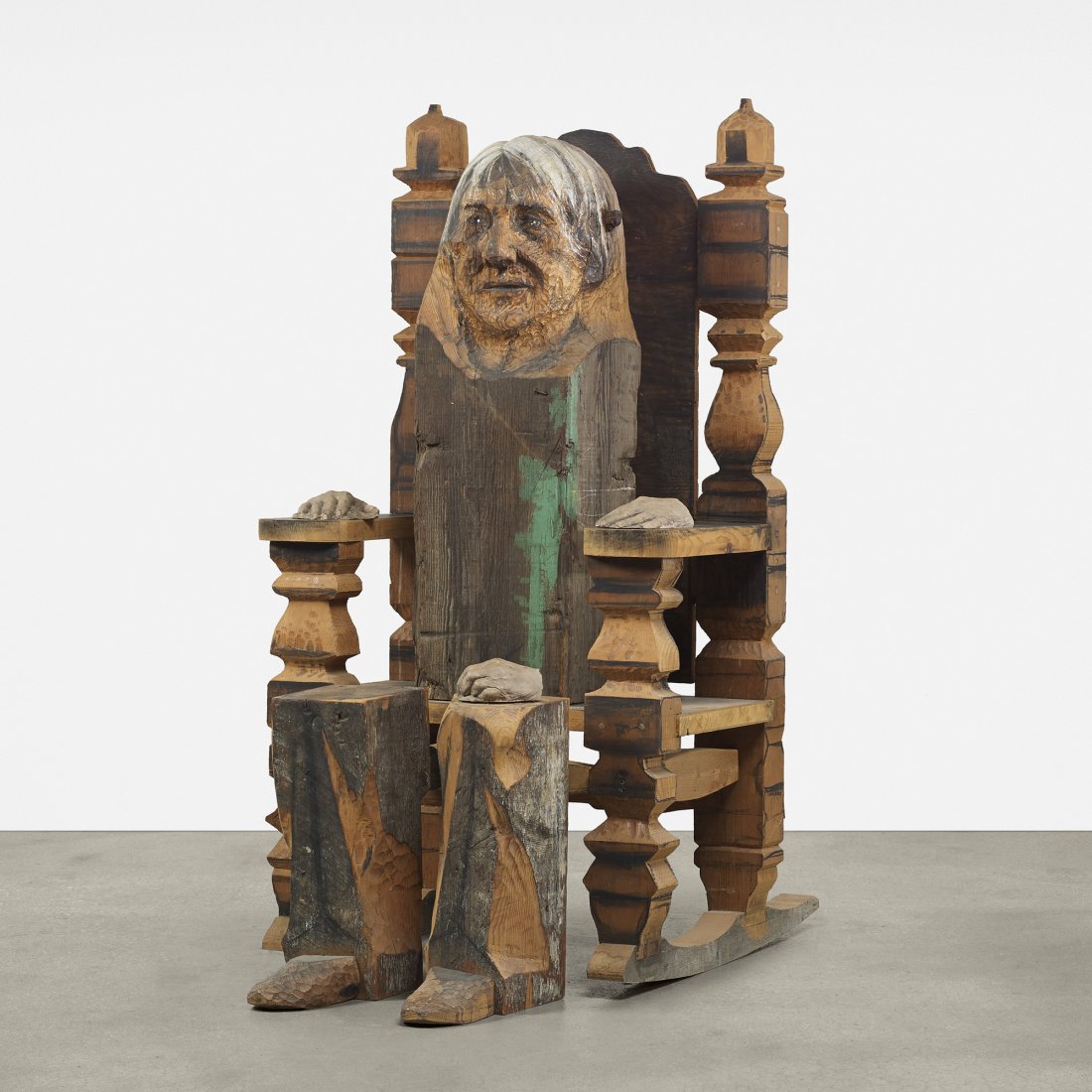 Marisol Portrait of Willem de Kooning: Marisol (Marisol Escobar) Portrait of Willem de Kooning France/USA, 1980 charcoal and gouache on hand carved oak and ash, colored resin 66.5 h x 32 w inches Literature: Magical Mixtures: Marisol Portr