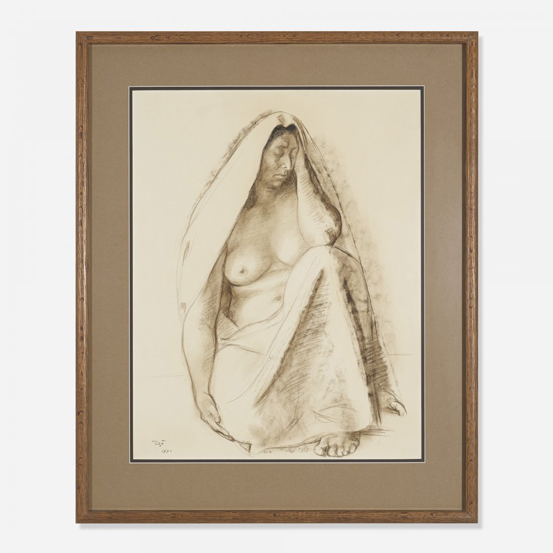 Francisco Zúñiga Untitled (Seated Woman): Francisco Zúñiga Untitled (Seated Woman) Mexico, 1970 conte and charcoal on paper 25.5 h x 20 w inches Signed and dated to lower left 'Zuniga 1970'. Provenance: Collection of Charles and Jean Moses,