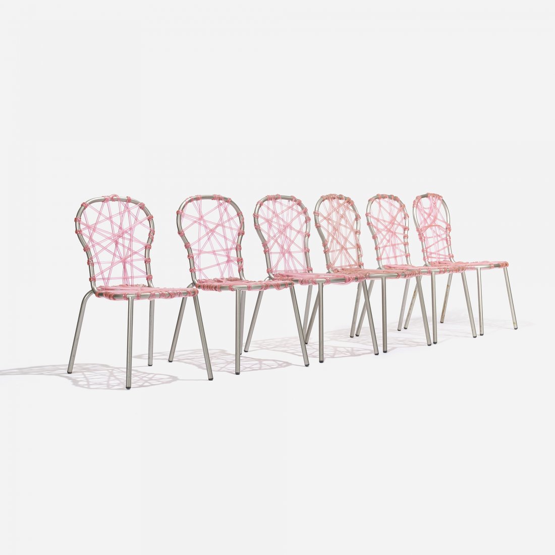 Fernando and Humberto Campana set of six Zig Zag: Fernando and Humberto Campana set of six Zig Zag chairs from L'est Parisien restaurant Edra Brazil, 2001 plastic tubing, powder-coated steel 18.5 w x 24 d x 35.5 h inches Literature: Campana Brothers: