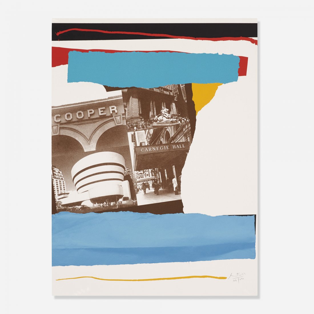Robert Motherwell Untitled ( New York portfolio): Robert Motherwell Untitled (from the New York portfolio) USA, 1982 lithograph with embossing on Arches Cover paper 30 h x 22.5 w inches Signed and numbered to lower right 'Motherwell 106/250'. This wo