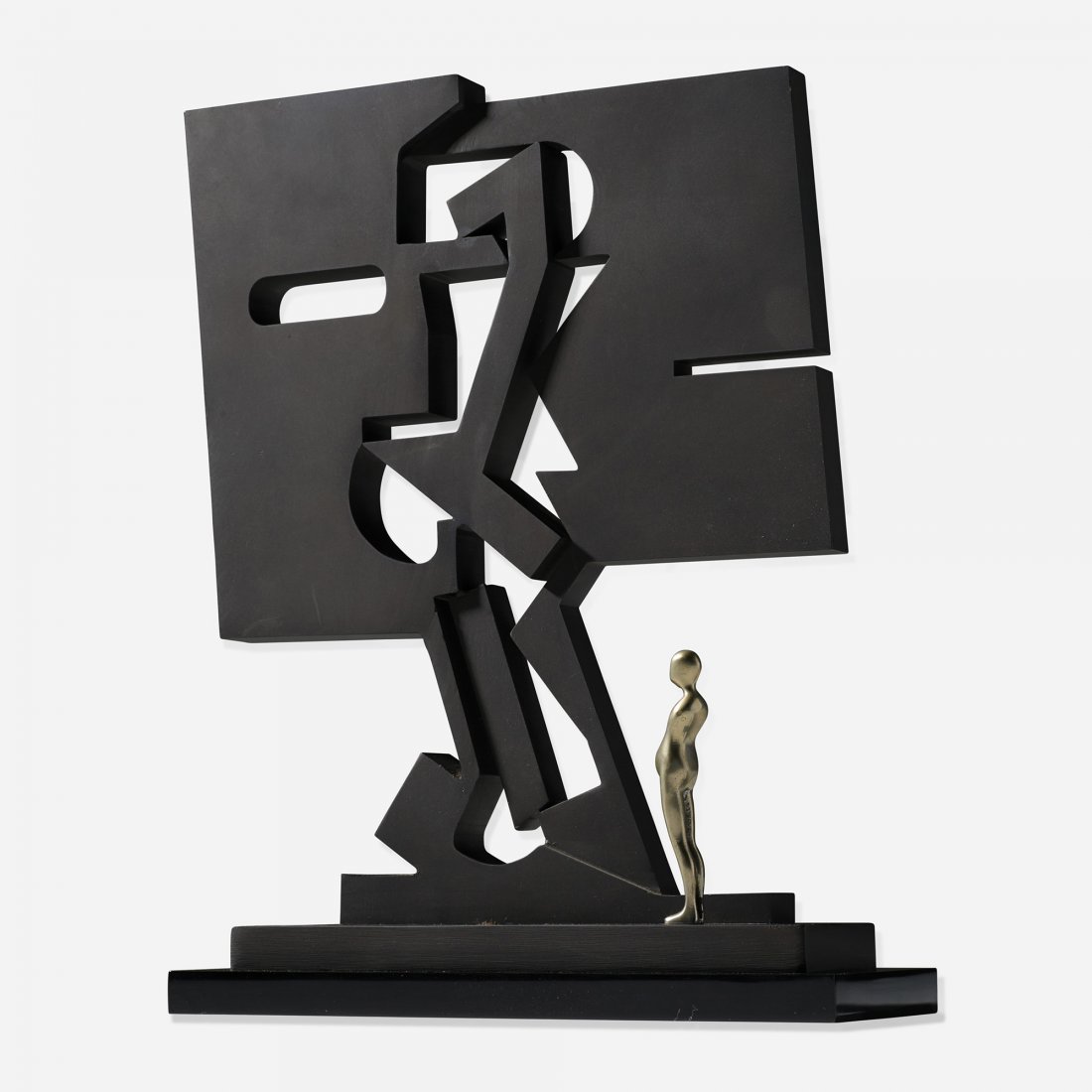 Ernest Trova Falling Man Gox: Ernest Trova Falling Man Gox USA, 1976 enameled steel, nickel-plated brass, acrylic 10.75 h x 8.5 w inches Incised signature to underside 'E. Trova'. Cast title, date and number to base 'F.M. Gox 50/1