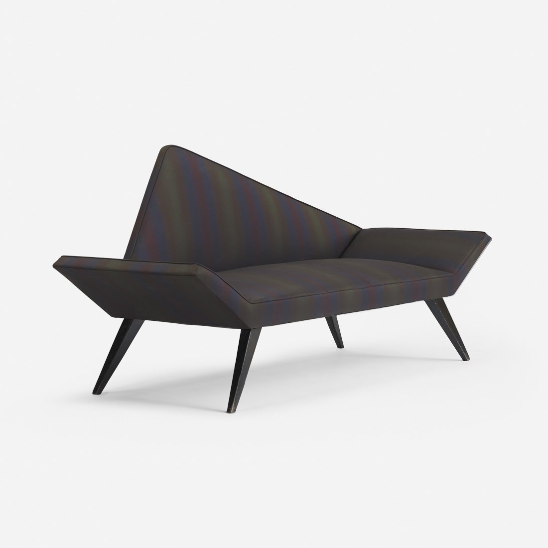 Folke Jansson settee: Folke Jansson settee S.M. Wincrantz USA, 1958 upholstery, lacquered wood 82 w x 27 d x 36 h inches