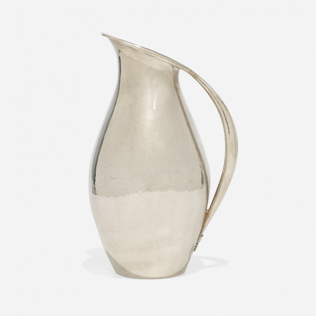 Johan Rohde pitcher, model 432: Johan Rohde pitcher, model 432 Georg Jensen Denmark, c. 1945 sterling silver 5.5 w x 4.25 d x 9 h inches Signed with impressed manufacturer's mark to underside: [Dessin Denmark Georg Jensen Sterling 4