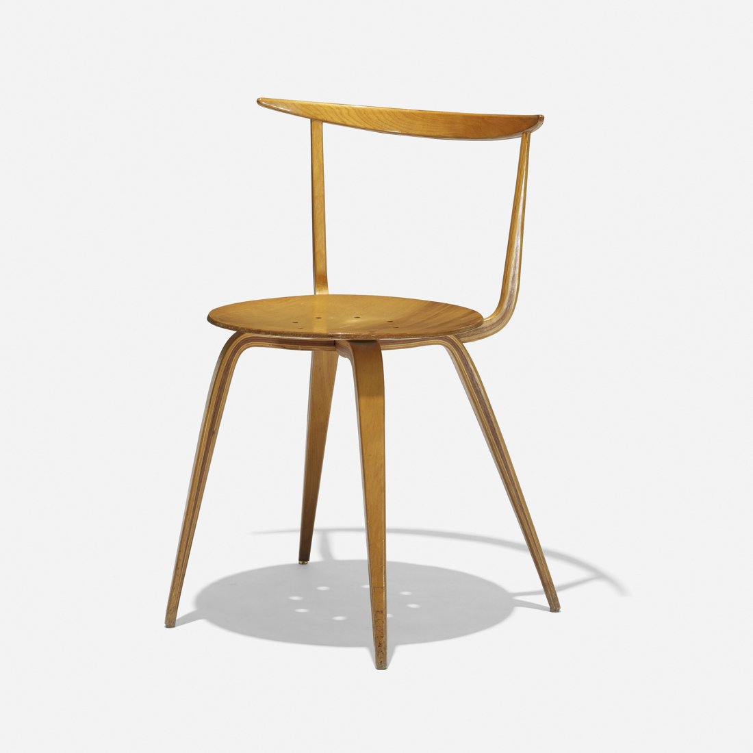 George Nelson & Associates Pretzel chair: George Nelson & Associates Pretzel chair, model 5890 Herman Miller USA, 1952 birch plywood 19.5 w x 20 d x 30 h inches Literature: George Nelson: Architect, Writer, Designer, Teacher, von Vegesack and