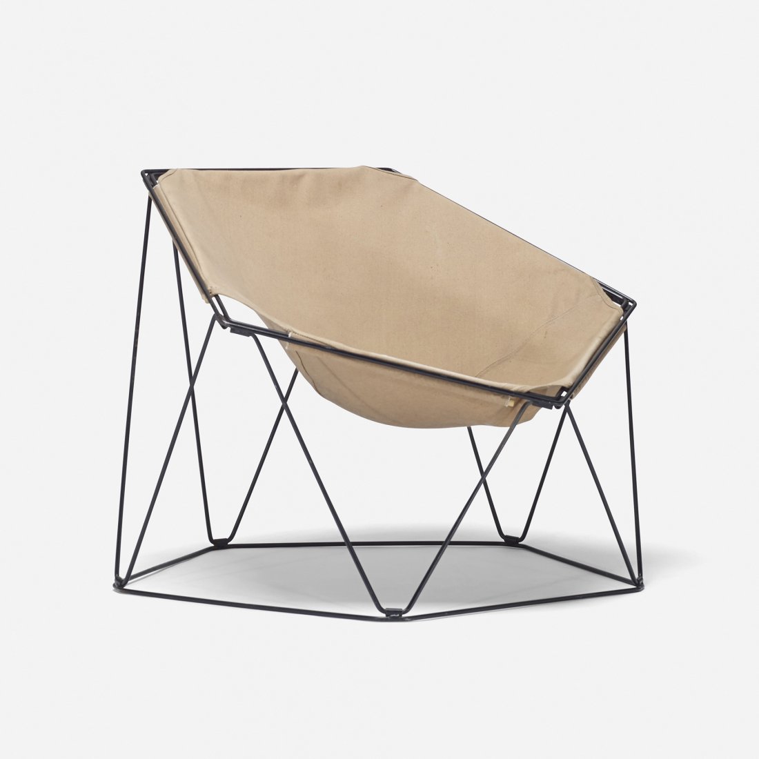 Kim Moltzer and Jean-Paul Barray Penta chair: Kim Moltzer and Jean-Paul Barray Penta chair Bofinger France, 1968 canvas, enameled steel 34.25 w x 35.5 d x 26.75 h inches