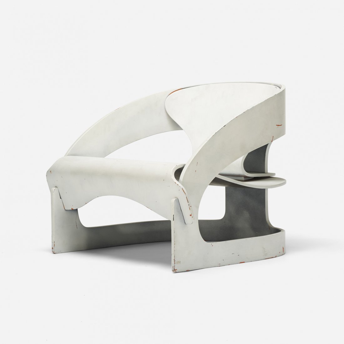 Joe Colombo Small Armchair with Curved Elements: Joe Colombo Small Armchair with Curved Elements Kartell Italy, 1964 lacquered and bent wood 28 w x 26.5 d x 23 h inches Literature: Joe Colombo and Italian Design of the Sixties, Favata, ppg. 24-25 Re