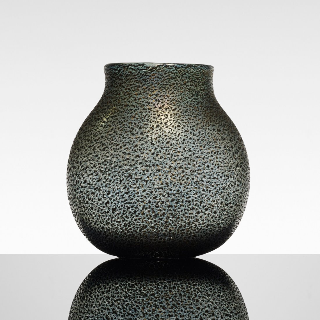Ercole Barovier Barbarico vase: Ercole Barovier Barbarico vase Barovier & Toso Italy, 1951 glass with rough textured surface 6 w x 3.5 d x 6.25 h inches Literature: Ercole Barovier 1889-1974: Vetraio Muranese, Dorigato, ppg. 92-93 i