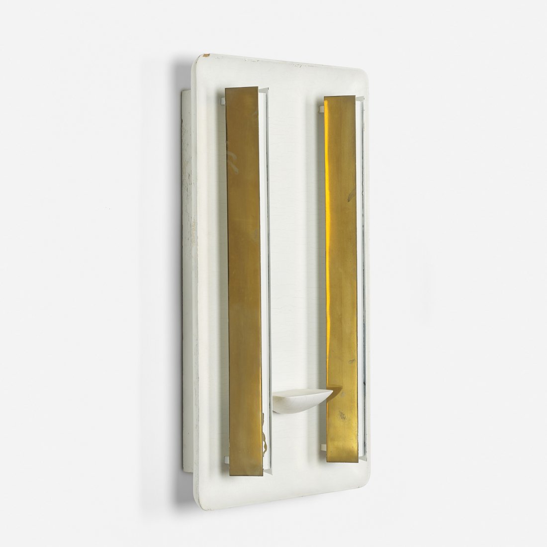 Gio Ponti Quadro Luminoso: Gio Ponti Quadro Luminoso Giordano Chiesa Italy, c. 1950 carved and lacquered wood, brass, lacquered brass 18.5 w x 6.5 d x 31 h inches Literature: Gio Ponti l'Arte Si Innamora dell'industria, La Piet