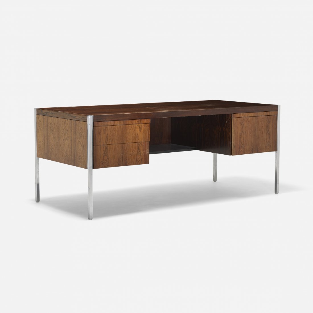 Richard Schultz desk: Richard Schultz desk Knoll International USA, c. 1965 rosewood, chrome-plated steel 72 w x 42 d x 29 h inches Desk features three drawers and two pull-out work surfaces.