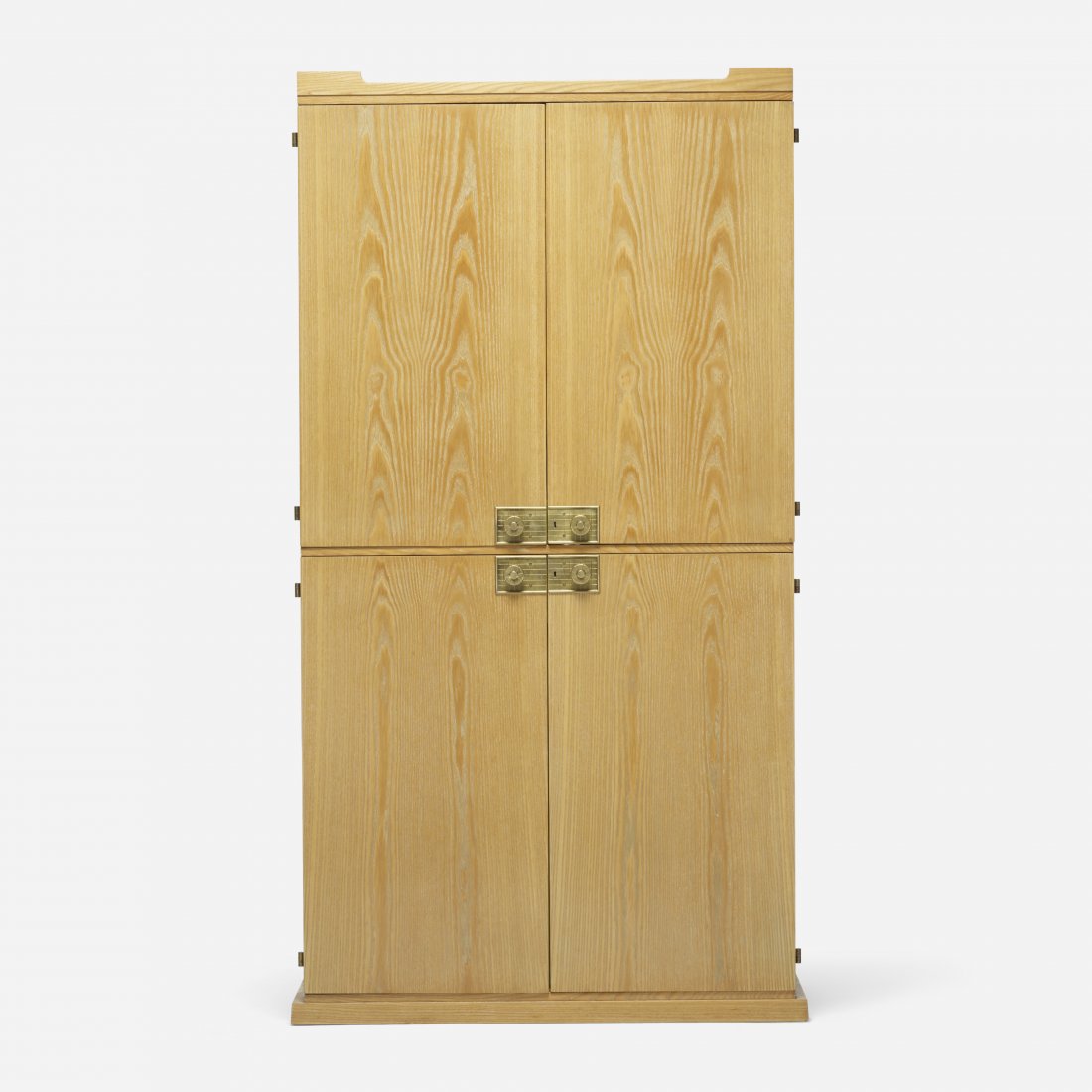Tommi Parzinger bar cabinet: Tommi Parzinger bar cabinet Parzinger Originals USA, c. 1952 cerused maple, brass, lacquered wood, mirror 42.5 w x 20 d x 81 h inches Cabinet features four doors concealing illuminated and mirrored in