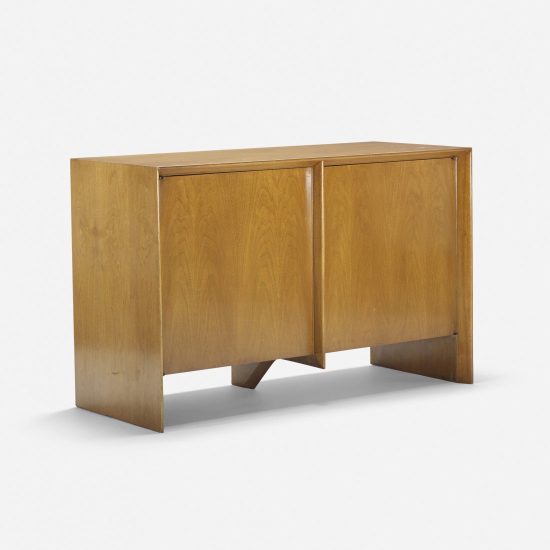 T.H. Robsjohn-Gibbings cabinet: T.H. Robsjohn-Gibbings cabinet Widdicomb United Kingdom, c. 1950 walnut 48.5 w x 20 d x 31 h inches Cabinet features two doors concealing three drawers and two adjustable shelves. Signed with applied 