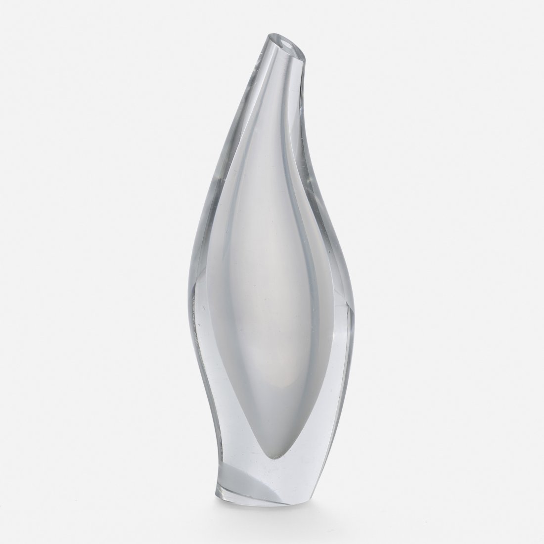 Tapio Wirkkala Kalanrakko vase, model 3288: Tapio Wirkkala Kalanrakko vase, model 3288 Iittala Finland, 1949 turn-mold blown and case glass 3 w x 3 d x 7.5 h inches Incised signature to underside: [Tapio Wirkkala Iitalia]. Literature: Tapio Wir