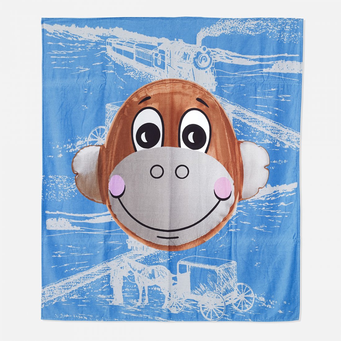 Jeff Koons Monkey Train towel: Jeff Koons Monkey Train towel USA, 2007 printed cotton 60 w x 70 l inches This work is from the edition of 2000.