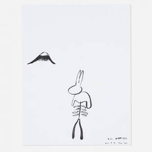 Terence Koh Untitled (4 Nov 2011): Terence Koh Untitled (4 Nov 2011) China, 2011 ink on paper 11 h x 8.5 w inches Signed and dated to lower edge 'Nov 4th Terence Koh'.