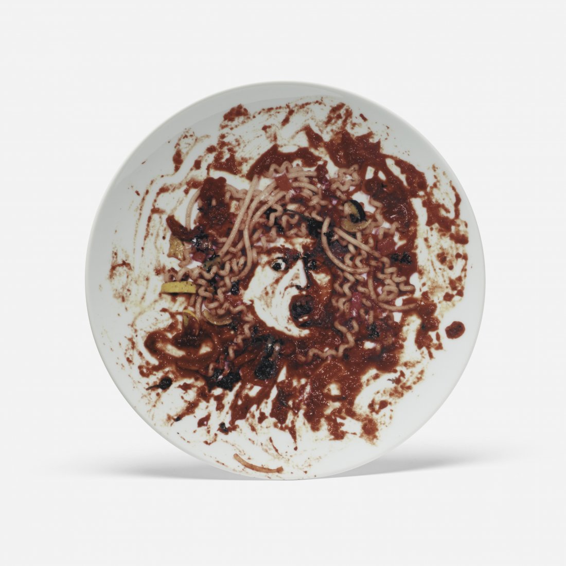Vik Muniz Medusa Marinara: Vik Muniz Medusa Marinara Bernardaud Limoges Brazil, 1999 photographic transfer-printed porcelain 12.5 dia x 1.25 h inches Signed with printed manufacturer's mark to underside '1999 Peter Norton Famil