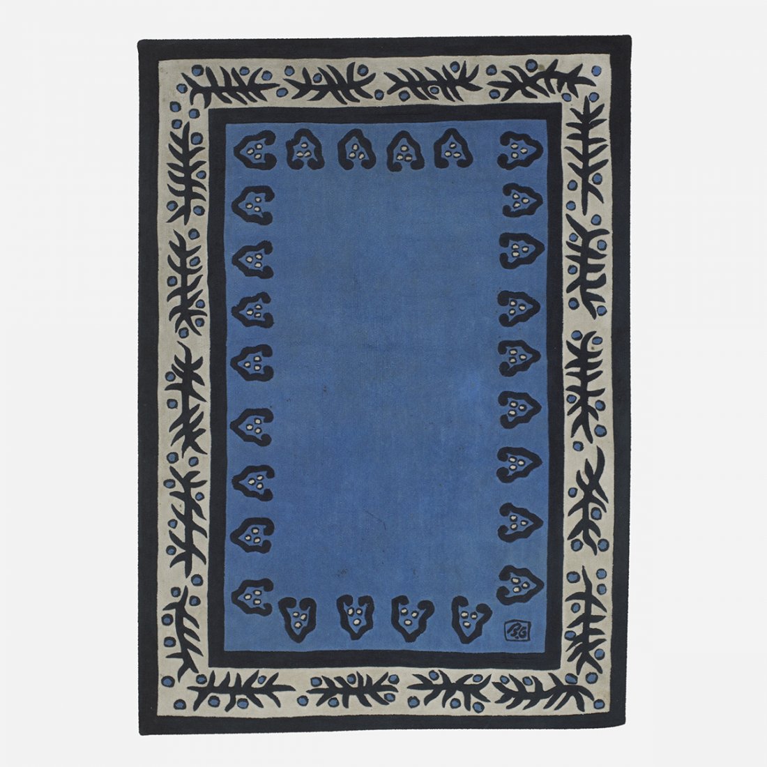 Garouste and Bonetti Reverie Bleue Taille: Elizabeth Garouste and Mattia Bonetti Reverie Bleue Taille Sam Laik France, 1993 machine-woven acrylic 65.5 w x 89.5 h inches Signed in the weave: [B.G.]. Literature: Garouste & Bonetti, Buck and Vogt