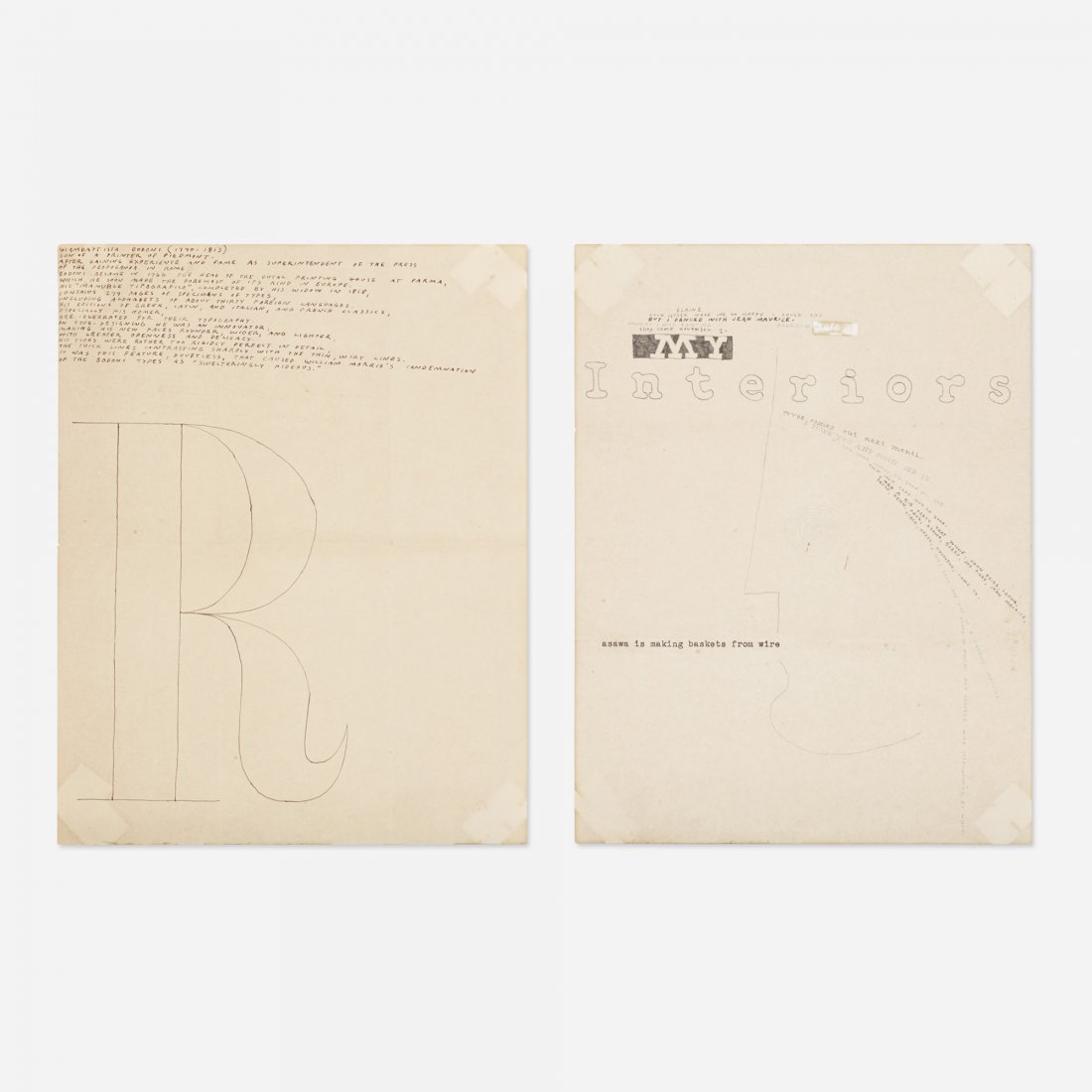 Ray Johnson Untitled (two works): Ray Johnson Untitled (two works) USA, c. 1946 ink and pencil on paper 11 h x 8.5 w inches These early works were created when Ray Johnson attended Black Mountain College, NC. Provenance: Elizabeth Jen