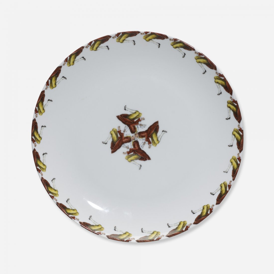 Howard Kottler Untitled: Howard Kottler Untitled USA, c. 1970 glazed porcelain with applied decoration 10.25 dia inches Stamped signature to verso 'Howard Kottler'.