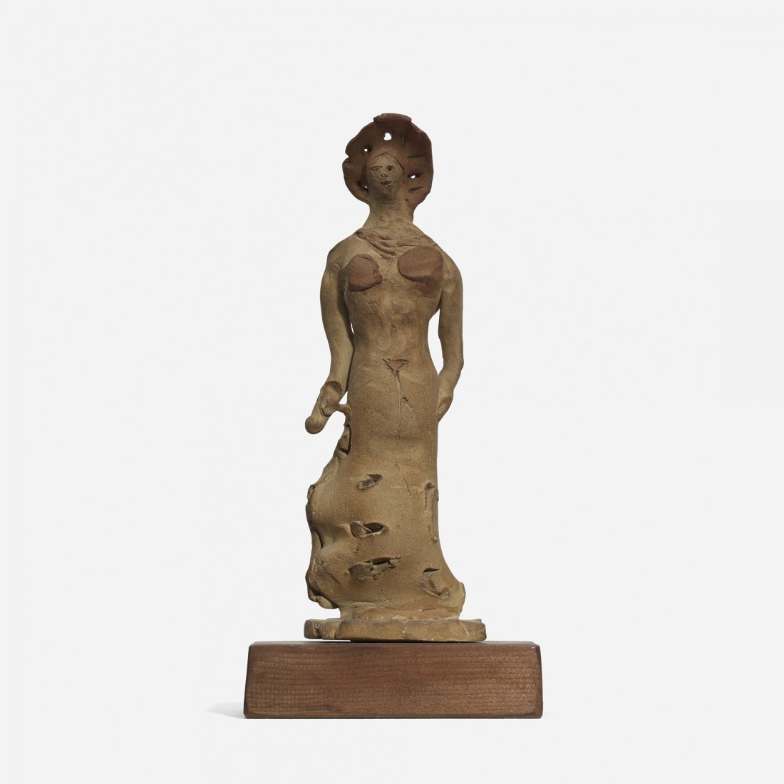 Abbott Pattison Creten Goddess: Abbott Pattison Creten Goddess USA, 1984 earthenware 16 h x 7.5 w inches Incised signature to base 'A. Pattison'.