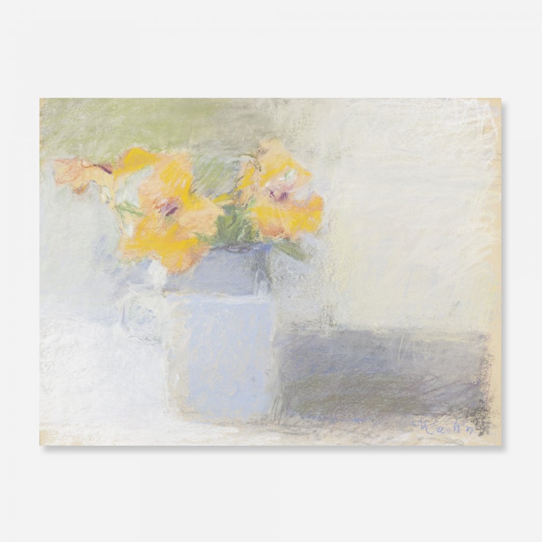 Wolf Kahn Nasturtiums: Wolf Kahn Nasturtiums Germany/USA, c. 1968 pastel on paper 9 h x 11.5 w inches Signed to lower edge 'Kahn'. Sold with original receipt from J.L. Hudson Gallery. Provenance: J.L. Hudson Gallery, Detroi