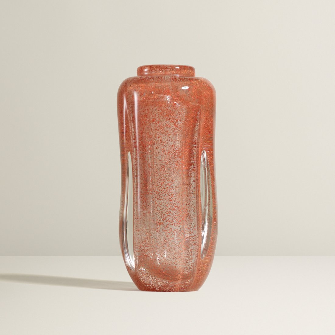 André Thuret vase: André Thuret vase France, c. 1951 glass 3.25 dia x 7.25 h inches Incised signature to underside: [André Thuret]. Literature: Art et Decoration, No. 24, September - October 1951, pg. 4 illustrates re