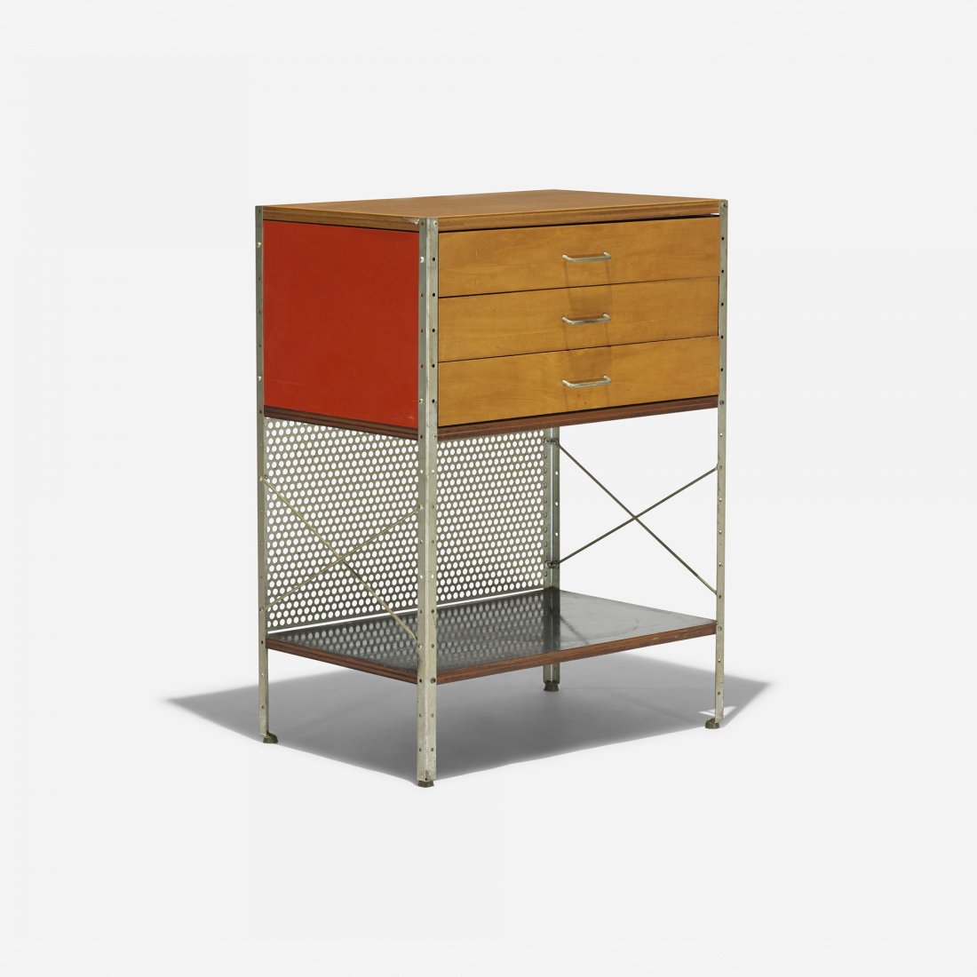 Charles and Ray Eames ESU 270-C: Charles and Ray Eames ESU 270-C Herman Miller USA, 1950 birch, masonite, steel, zinc-plated steel, laminate 24 w x 16.5 d x 32.5 h inches Literature: Eames Design: The Work of the Office of Charles an