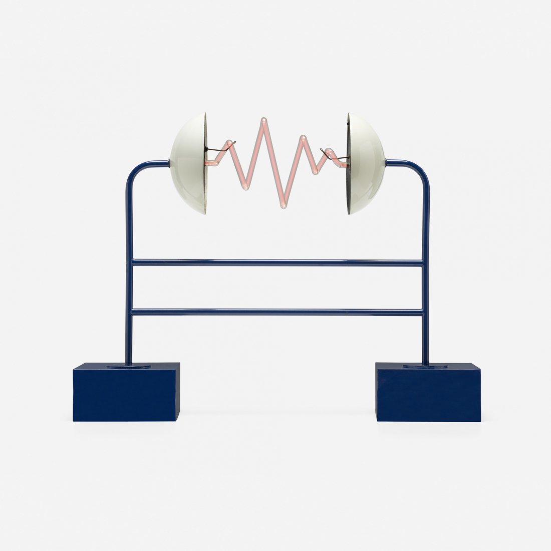 Lapo Binazzi prototype Scarica Elettrica table lamp: Lapo Binazzi prototype Scarica Elettrica table lamp Italy, 1973/1985 enameled steel, enameled brass, neon tube 31.5 w x 8 d x 24.5 h inches Designed in 1973 and never put into production, this prototy