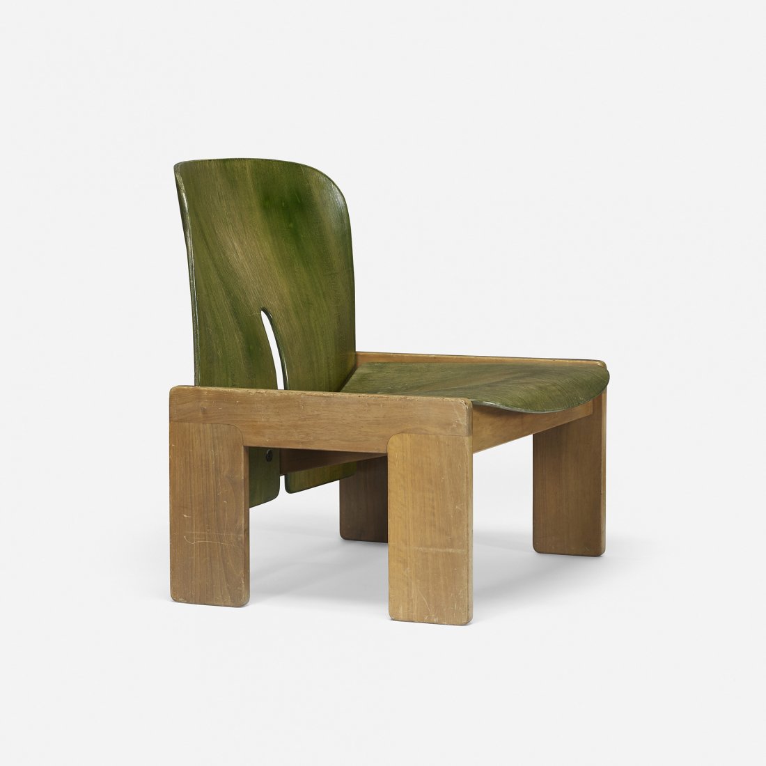 Tobia Scarpa lounge chair, model 925: Tobia Scarpa lounge chair, model 925 Cassina Italy, 1966 aniline-dyed plywood, ash 26 w x 26 d x 27 h inches Literature: Repertorio 1950-1980, Gramigna, pg. 236 Modern Chairs: 1918-1970, The Whitechap