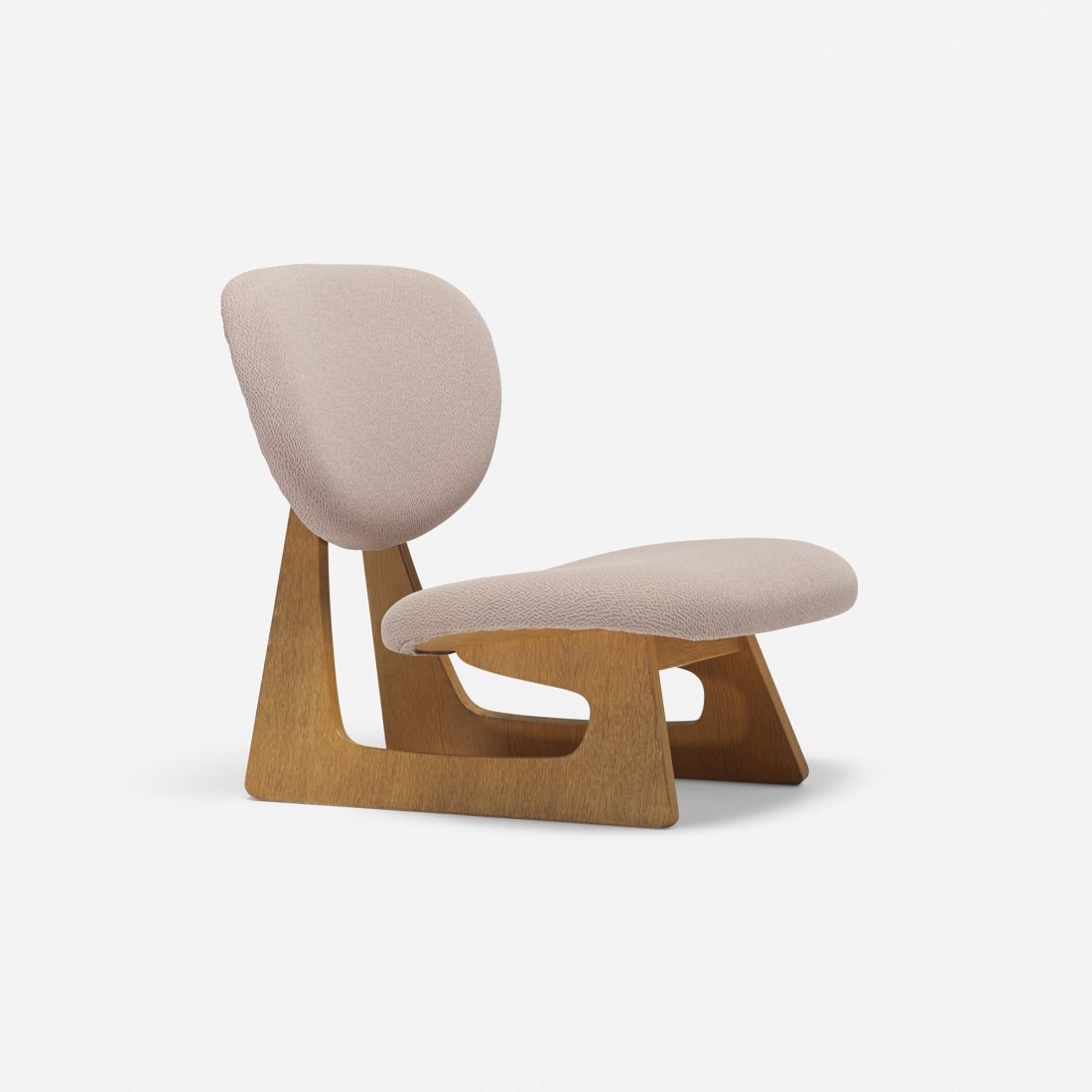Junzo Sakakura lounge chair, model 5016: Junzo Sakakura lounge chair, model 5016 Tendo Mokko Japan, 1957/c. 1960 upholstery, oak, steel 21.5 w x 26 d x 25.5 h inches Literature: Junzo Sakakura, Architect, Kamakura and Hayama, pg. 103 Design 