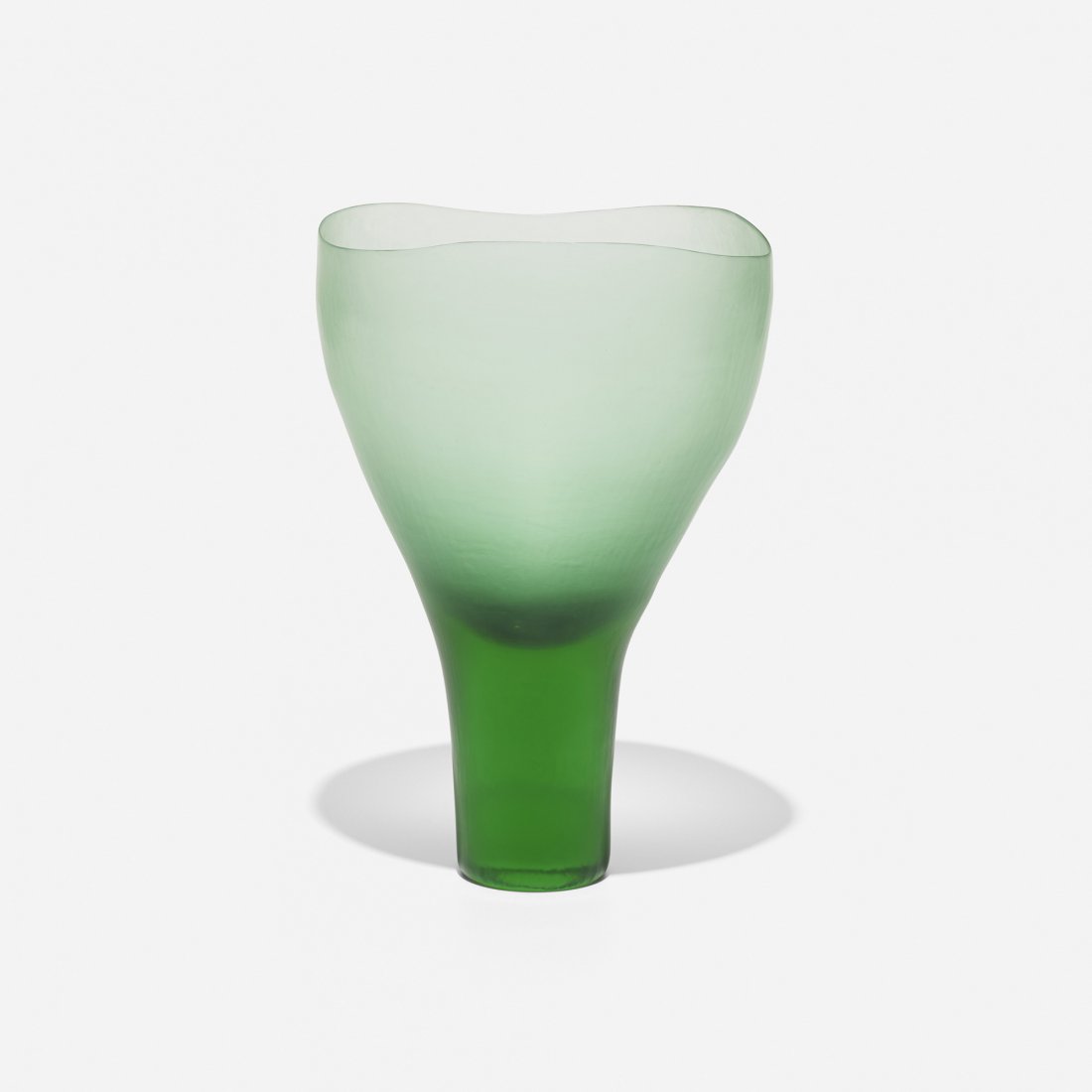 Tobia Scarpa Battuto vase: Tobia Scarpa Battuto vase Venini Italy, 1962 wheel-carved glass 8 w x 7.75 d x 12 h inches Signed with partial applied manufacturer's label to underside. Literature: Il Vetro di Murano Alle Biennali 1