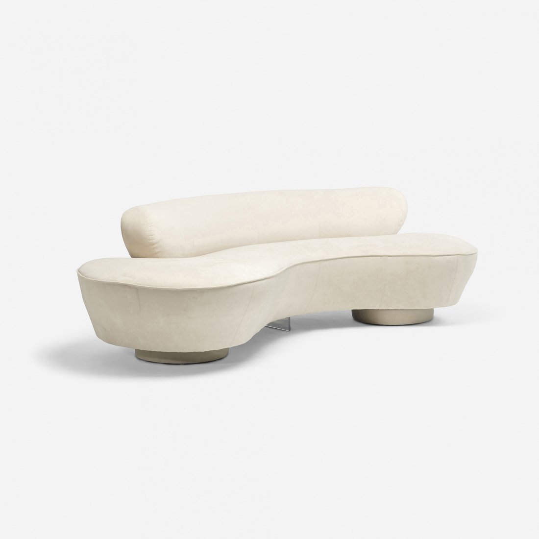 Vladimir Kagan sofa: Vladimir Kagan sofa Directional USA, c. 1975 upholstery, acrylic 96 w x 58 d x 29.5 h inches Signed with paper manufacturer's label to underside: [Directional Furniture, Inc.].