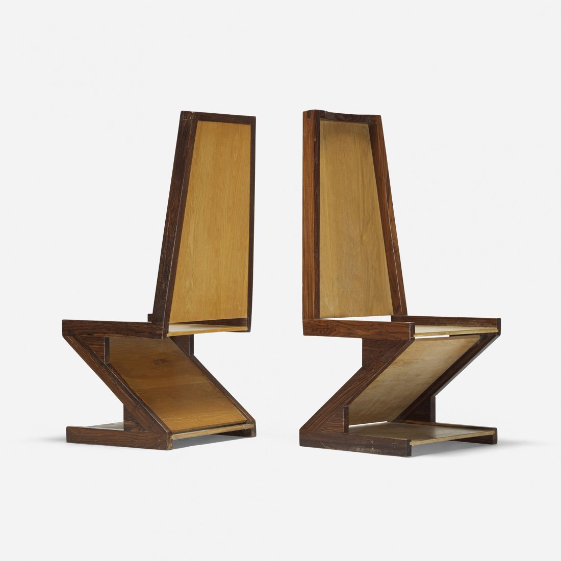Don Shoemaker Diamond chairs, pair: Don Shoemaker Diamond chairs, pair Señal Mexico, c. 1965 rosewood, oak 18.75 w x 20 d x 44 h inches