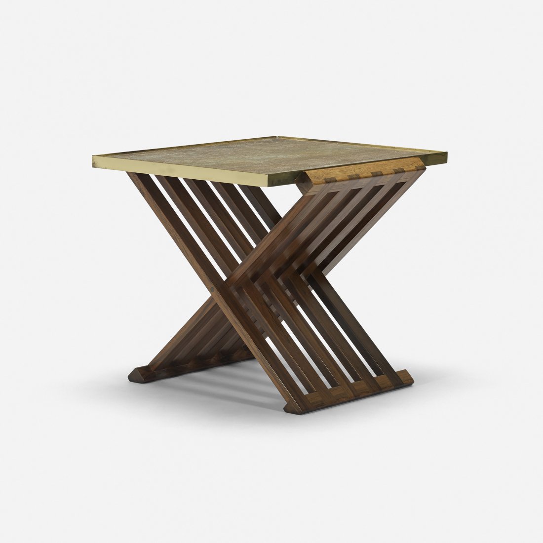 Edward Wormley occasional table, model 5425: Edward Wormley occasional table, model 5425 Dunbar USA, 1954 marble, rosewood, brass, bleached rosewood 25.5 w x 23 d x 21 h inches Literature: Dunbar: Fine Furniture of the 1950s, Piña, ppg. 99, 193