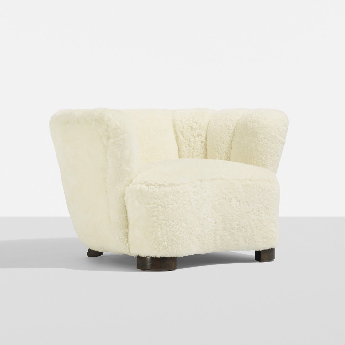 Flemming Lassen, attribution lounge chair: Flemming Lassen, attribution lounge chair Denmark, c. 1940 sheepskin, beech 37 w x 34 d x 25 h inches