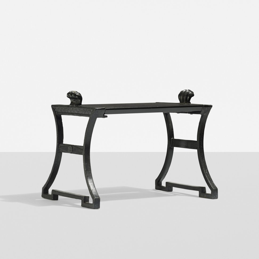 Folke Bensow bench: Folke Bensow bench Näfveqvarns Bruk Sweden, c. 1925 cast iron, lacquered wood 27 w x 18.5 d x 19.5 h inches