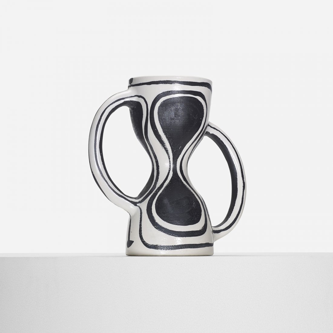 Georges Jouve rare Sablier vase: Georges Jouve rare Sablier vase France, 1952 glazed stoneware 15 w x 7.75 d x 15.75 h inches Incised signature and artist's cipher to underside: [Jouve]. Literature: Georges Jouve, Fare, pg. 77 Proven