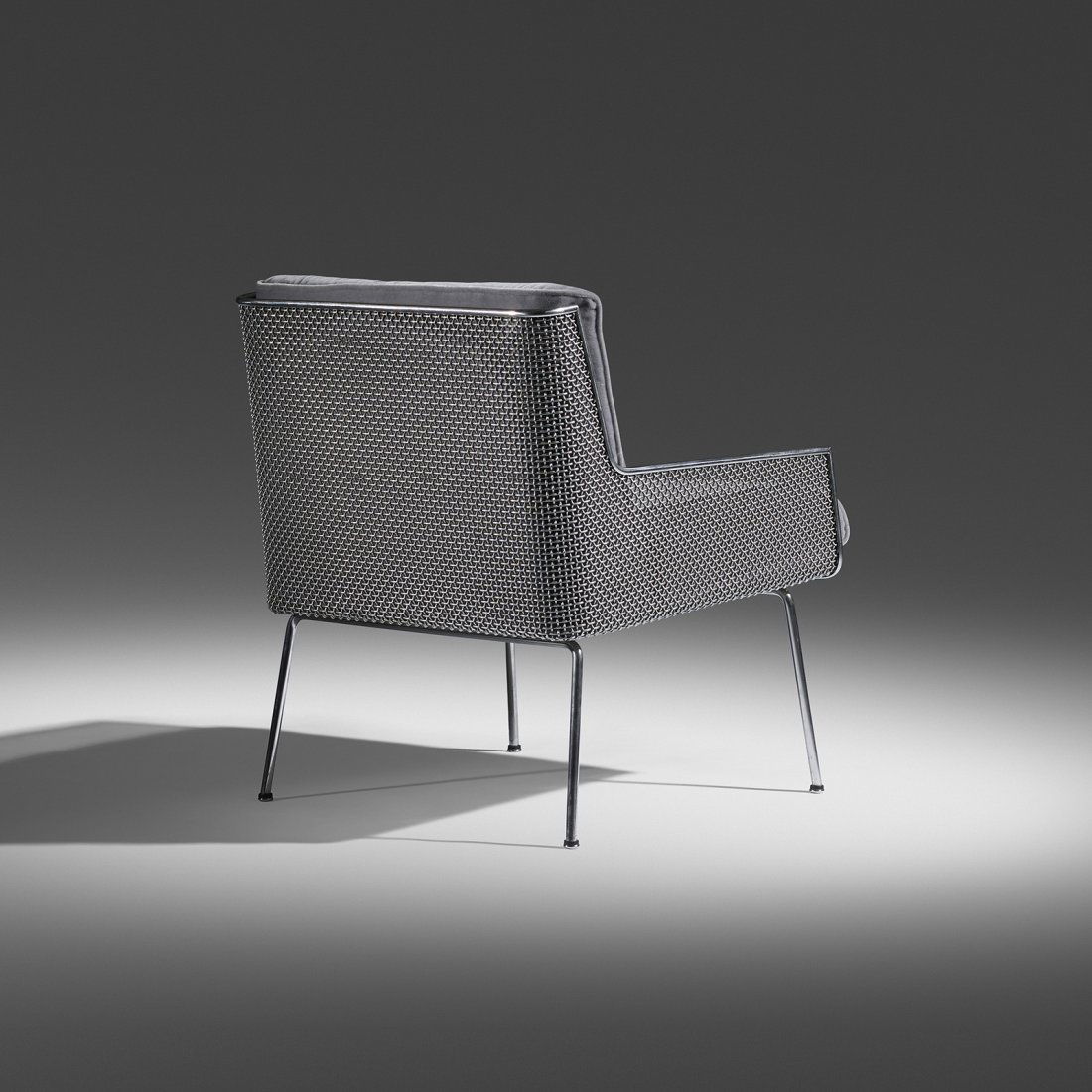 Davis Allen chair, Inland Steel Building, Chicago: Davis Allen lounge chair from the Inland Steel Building, Chicago Edgewater USA, 1958 chrome-plated and stainless steel, mohair 26 w x 29 d x 32 h inches Literature: Davis Allen: Forty Years of Interio