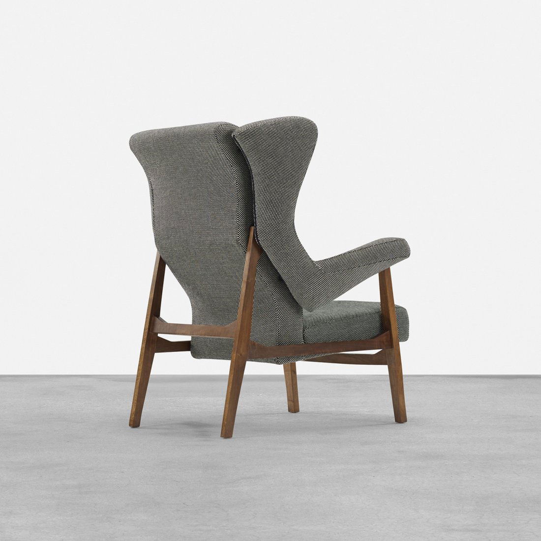 Franco Albini Fiorenza lounge chair: Franco Albini Fiorenza lounge chair Arflex Italy, 1956 Italian walnut, upholstery 30 w x 33 d x 41 h inches Literature: Il Design Italiano Degli Anni '50, Branzi, fig. 346 Provenance: Casati Gallery,