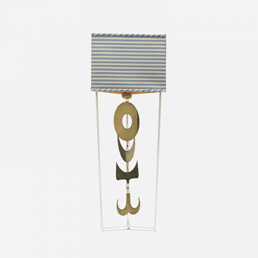 Tommi Parzinger table lamp: Tommi Parzinger table lamp Parzinger Originals USA, c. 1955 brass, enameled brass, silk 13 w x 13 d x 35 h inches Provenance: Jean and Roger Grossman, Chappaqua, NY