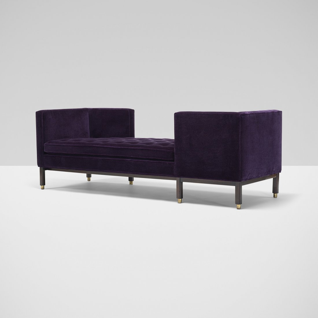 Edward Wormley Tete-a-tete, model 5944: Edward Wormley Tête-à-tête, model 5944 Dunbar USA, 1959 upholstery, lacquered mahogany, brass 81 w x 28.5 d x 28 h inches Literature: Edward Wormley: The Other Face of Modernism, Gura, Kennedy and 