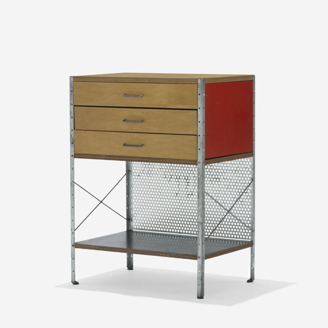 Charles and Ray Eames ESU 270-C: Charles and Ray Eames ESU 270-C Herman Miller USA, 1950 birch plywood, zinc-plated steel, lacquered masonite, laminate, rubber 24 w x 26.5 d x 32.5 h inches Literature: Eames Design: The Work of the O