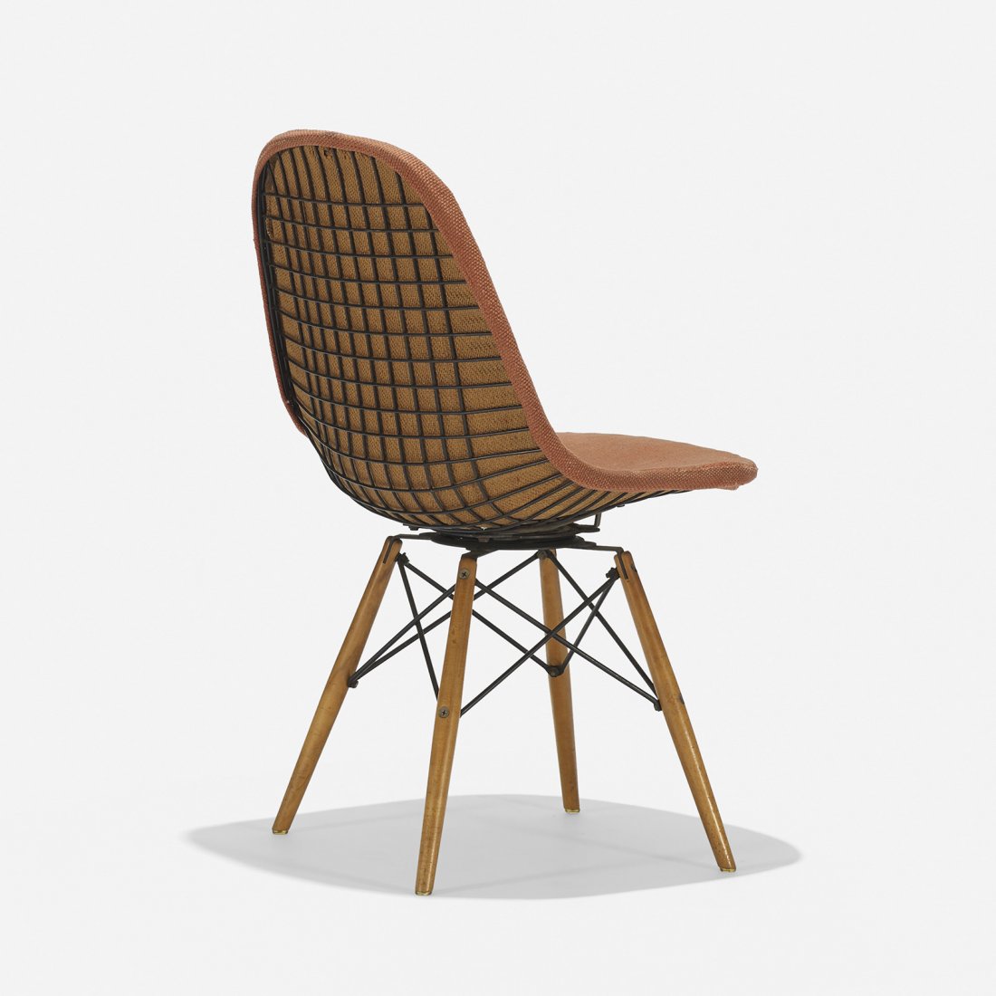 Charles and Ray Eames PKW: Charles and Ray Eames PKW Herman Miller USA, 1951 birch, enameled steel, upholstery 19.25 w x 20 d x 32 h inches Signed with applied fabric manufacturer's label to underside: [Made by Herman Miller Fu