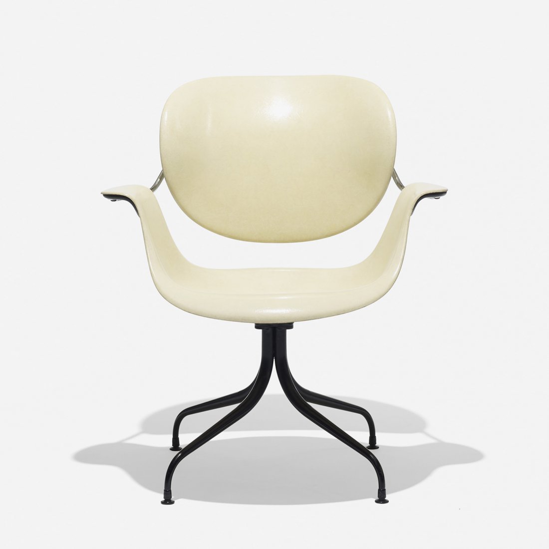 George Nelson & Associates MAA chair: George Nelson & Associates MAA chair Herman Miller USA, 1958 fiberglass, chrome-plated steel, rubber, enameled aluminum, plastic 27.75 w x 26 d x 31.5 h inches Signed with disc manufacturer's label to