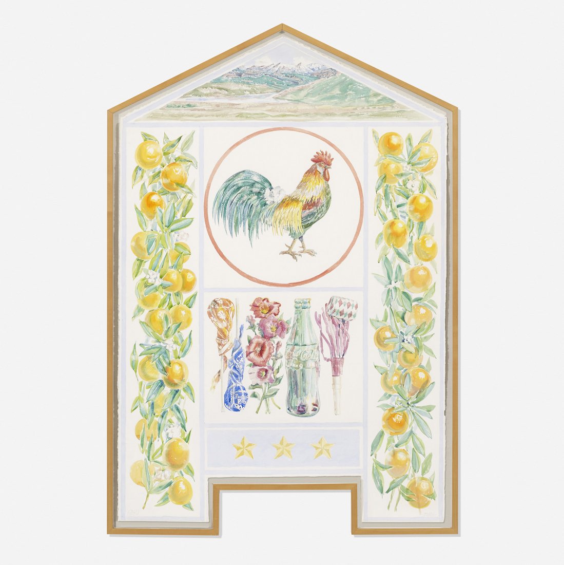 Don Nice American Totem: Don Nice American Totem USA, 1980 pencil and watercolor on paper 60 h x 40 w inches Signed and dated to lower edge 'Nice 1980'. Literature: Living with Art, Two: The Collection of Walter and Dawn Clar