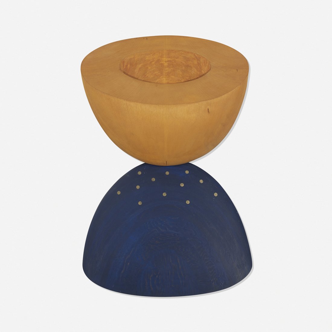 John Okulick Blue Moon: John Okulick Blue Moon 1988 jelutong, lacquered plywood, aluminum 36.5 h x 23.5 w inches Signed, titled and dated to verso 'John Okulick 1988 Blue Moon'. Literature: Living with Art, Three: The Collec