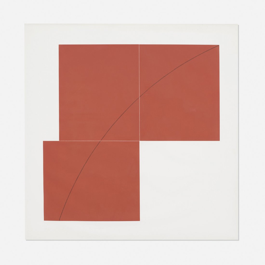 Robert Mangold A Red: Robert Mangold A Red USA, 1979 aquatint on paper 40.5 h x 40.5 w inches Signed, titled and numbered to lower edge '48/50 A Red R. Mangold'. This work is number 48 from the edition of 50 printed by Hid