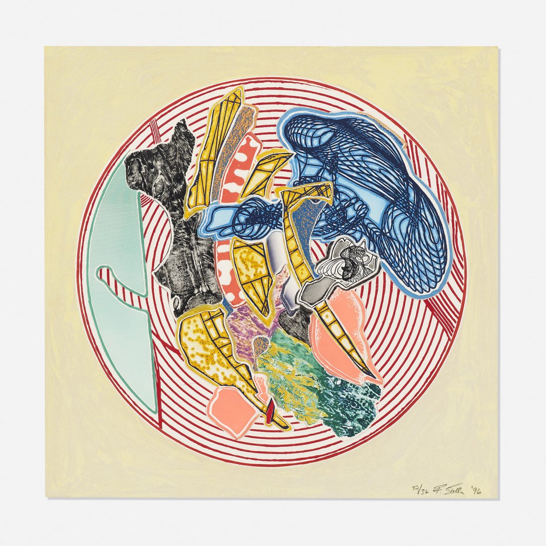 Frank Stella Egyplosis (from Imaginary Places II): Frank Stella Egyplosis (from Imaginary Places II) USA, 1996 color etching with relief on paper 32 h x 32 w inches Signed, numbered and dated to lower margin '32/36 F. Stella 96'. This work is number 3