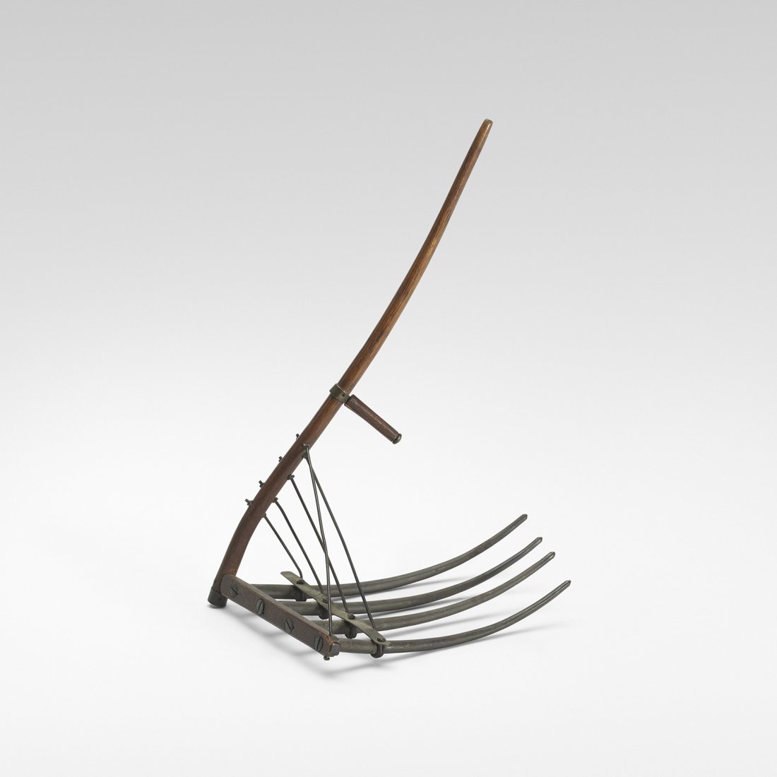 19th Century cradle scythe patent model: 19th Century cradle scythe patent model wood, metal 5.5 w x 7.75 d x 11.5 h inches