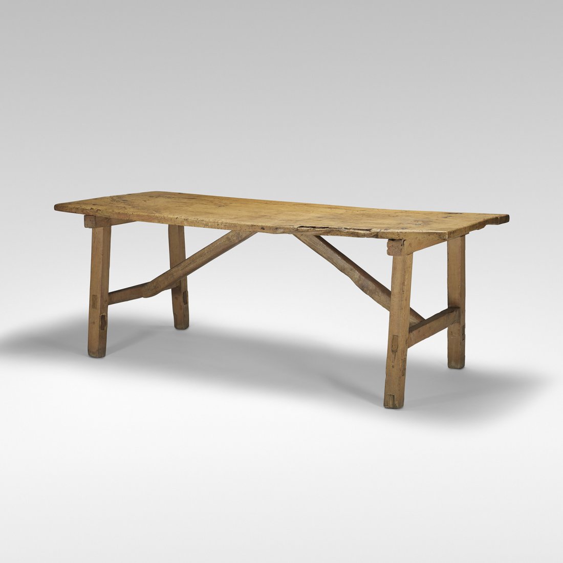 19th Century single plank harvest table: 19th Century single plank harvest table Mexico sabino 80.5 w x 32.25 d x 30.5 h inches